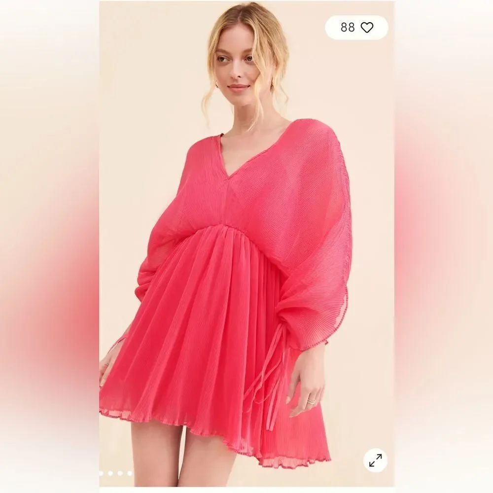 Anthropologie Let Me Be Chiffon Plunge Mini Dress